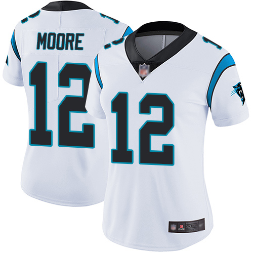 Carolina Panthers Limited White Women DJ Moore Road Jersey NFL Football #12 Vapor Untouchable